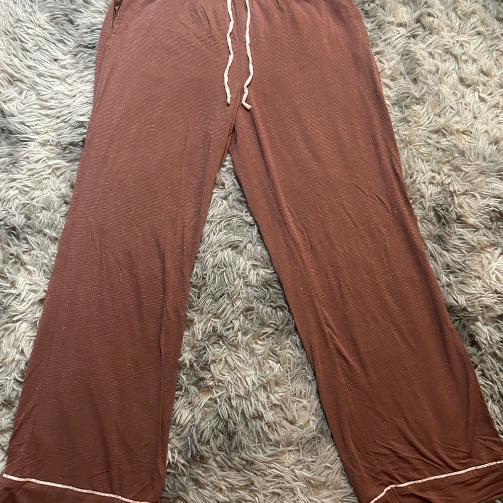 Victoria's Secret Rust Sparkle Wide-Leg Lounge Pants